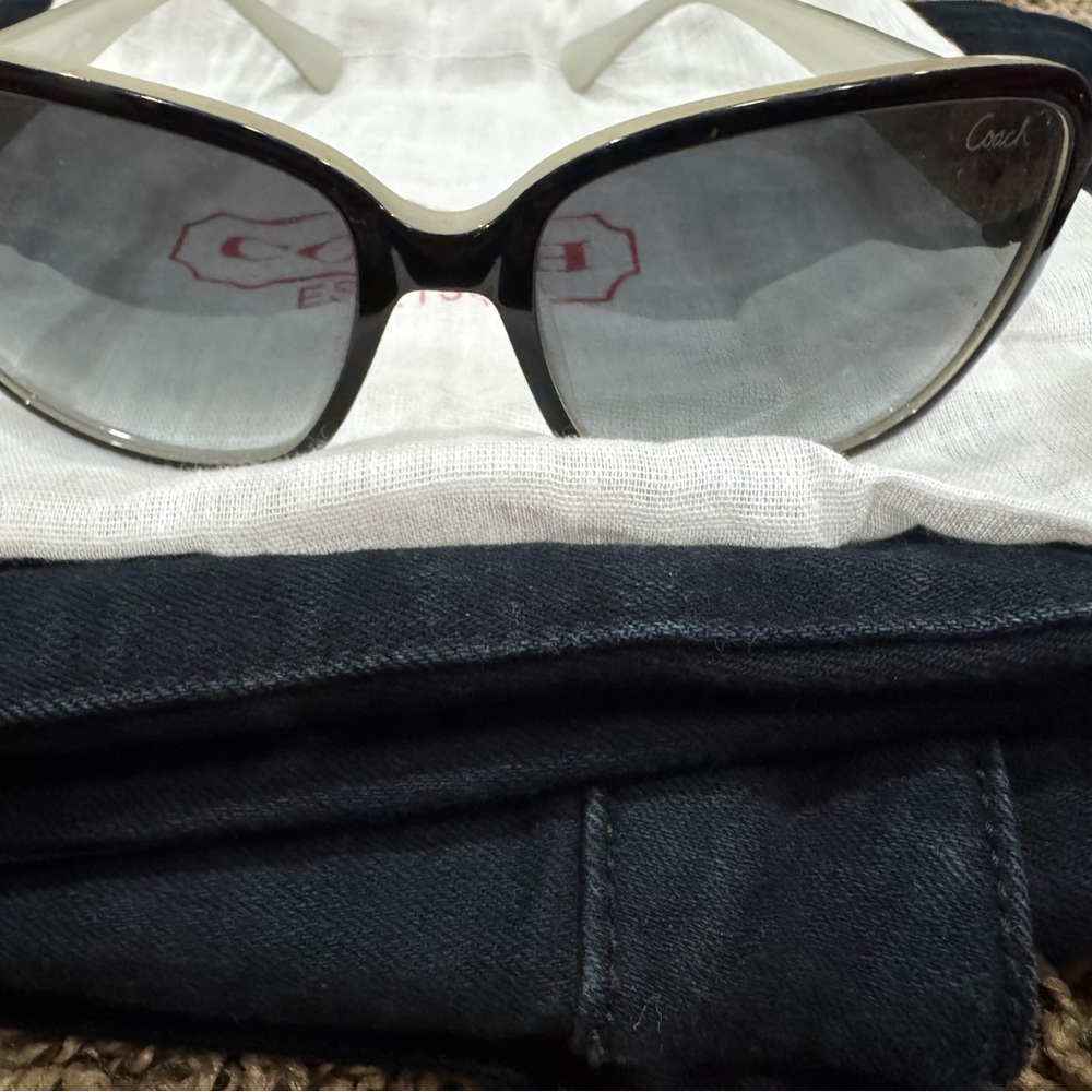 Coach Black and White Cat-Eye Sunglasses